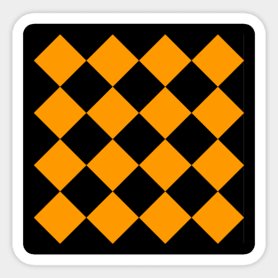 Black and Orange Diamond Pattern Sticker